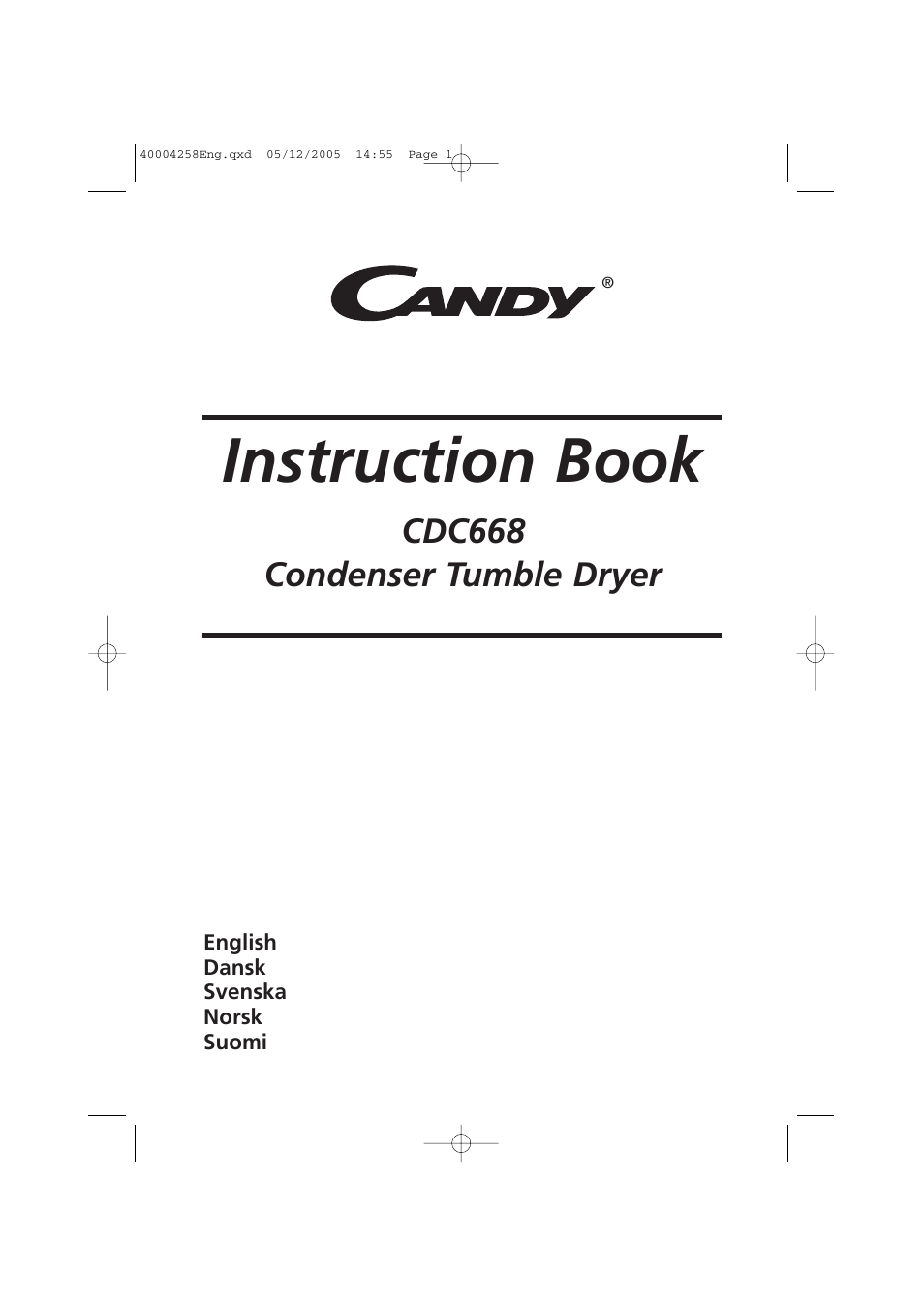 Candy AB CDC 668 - SY User Manual | 92 pages