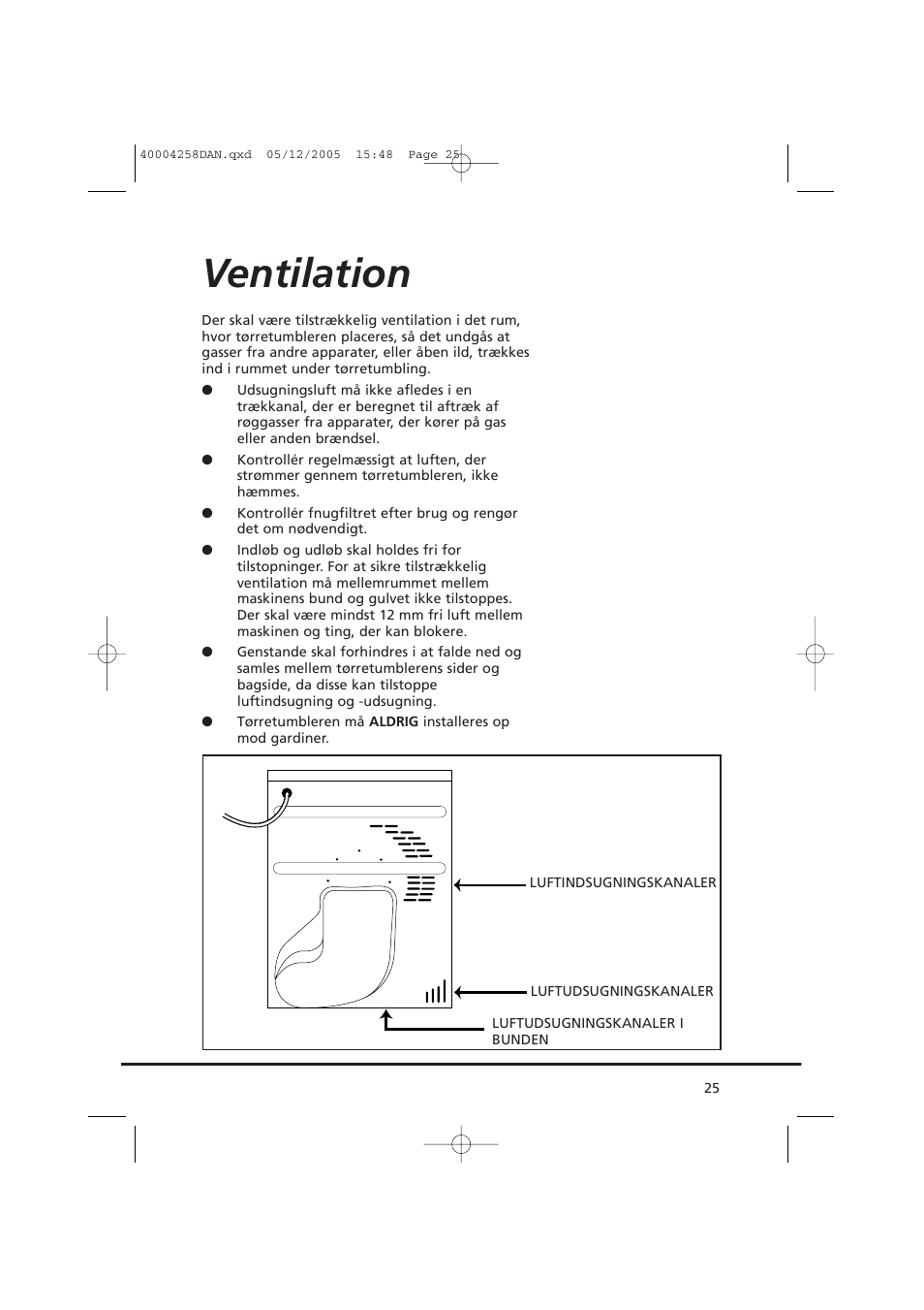 Ventilation | Candy AB CDC 668 - SY User Manual | Page 25 / 92