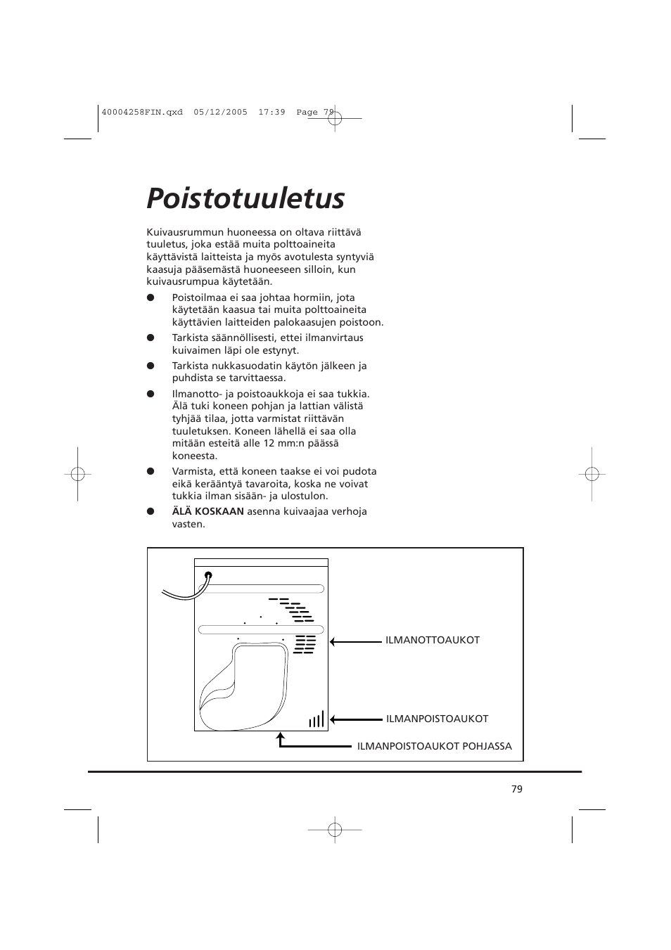 Poistotuuletus | Candy AB CDC 668 - SY User Manual | Page 79 / 92