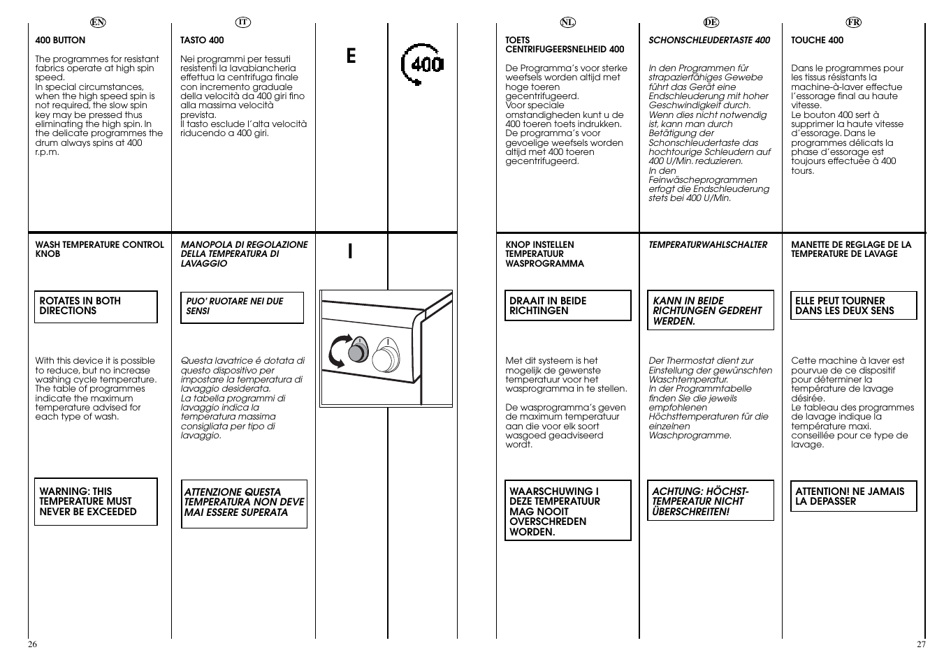 Candy AQUAMATIC 8T User Manual | Page 14 / 33