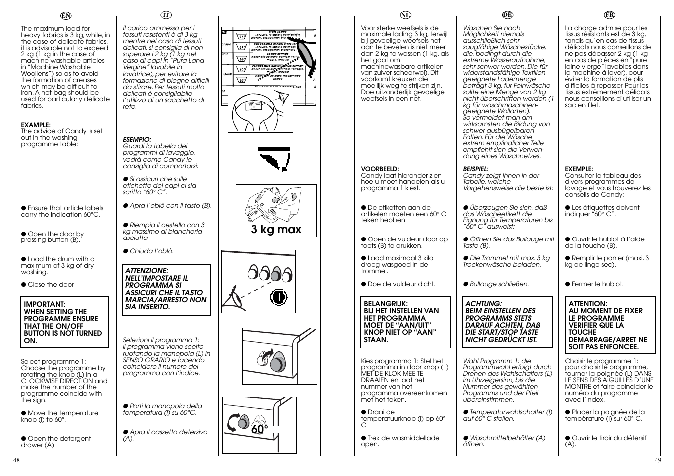 Candy AQUAMATIC 8T User Manual | Page 25 / 33