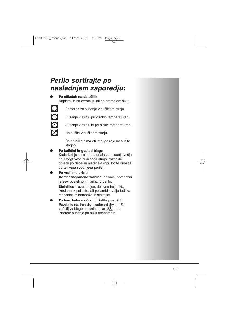 Perilo sortirajte po naslednjem zaporedju | Candy CC2 77 T-86S User Manual | Page 135 / 164