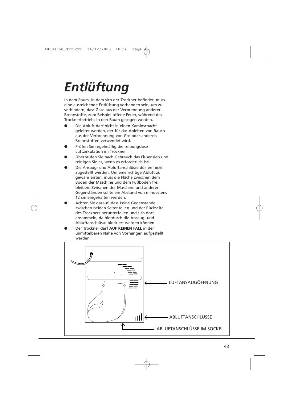 Entlüftung | Candy CC2 77 T-86S User Manual | Page 43 / 164