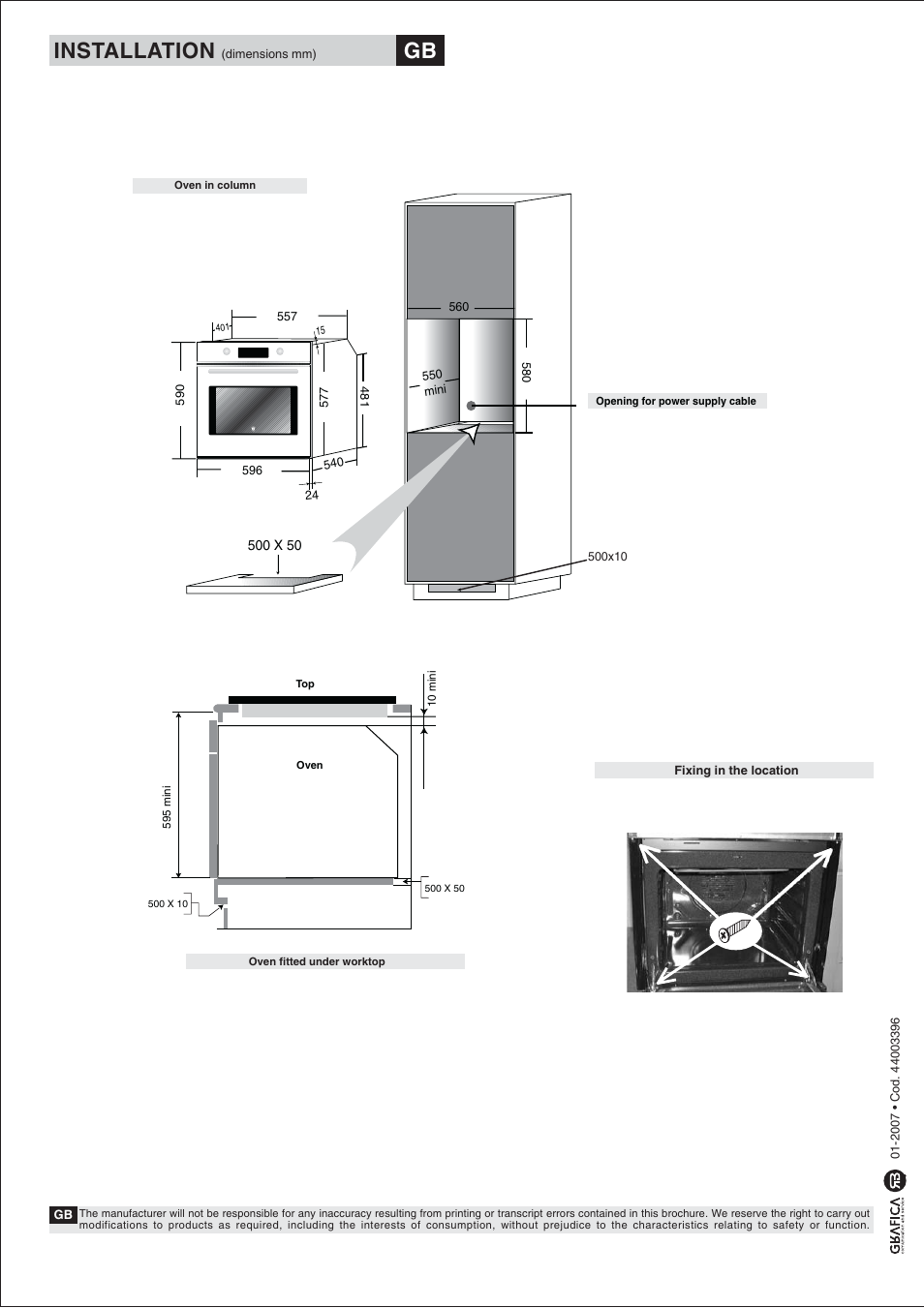 Installation | Candy FL 856 X UK User Manual | Page 9 / 9