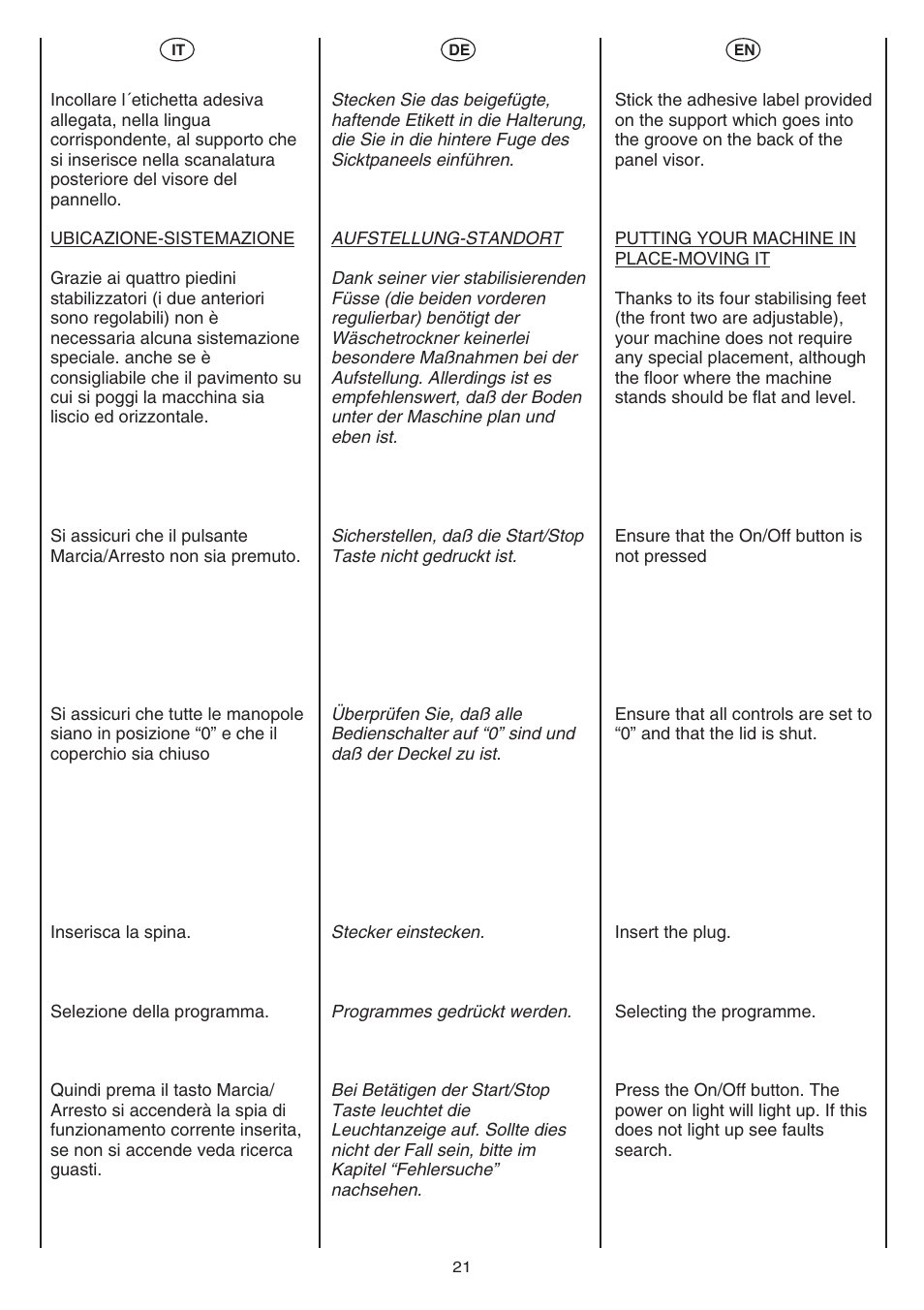 Candy AB CST 10 M User Manual | Page 21 / 48