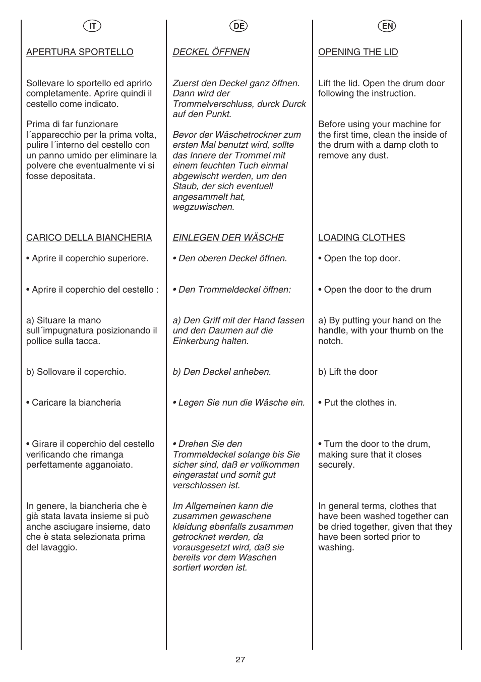 Candy AB CST 10 M User Manual | Page 27 / 48