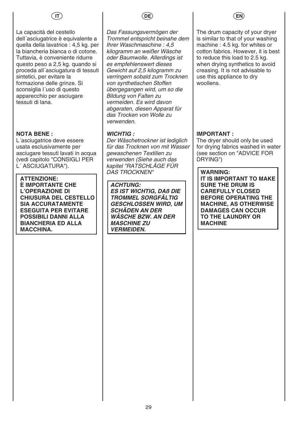 Candy AB CST 10 M User Manual | Page 29 / 48