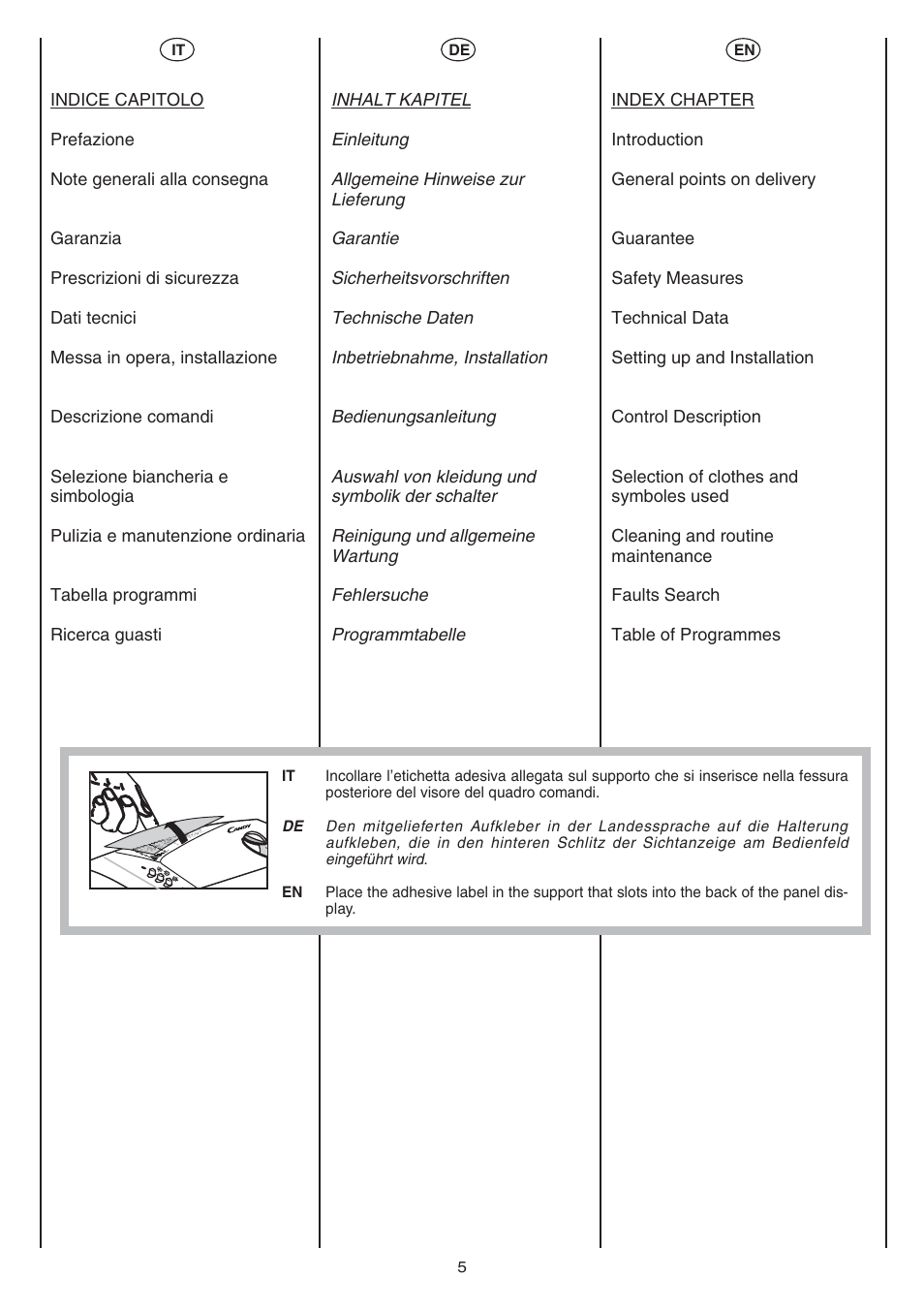 Candy AB CST 10 M User Manual | Page 5 / 48