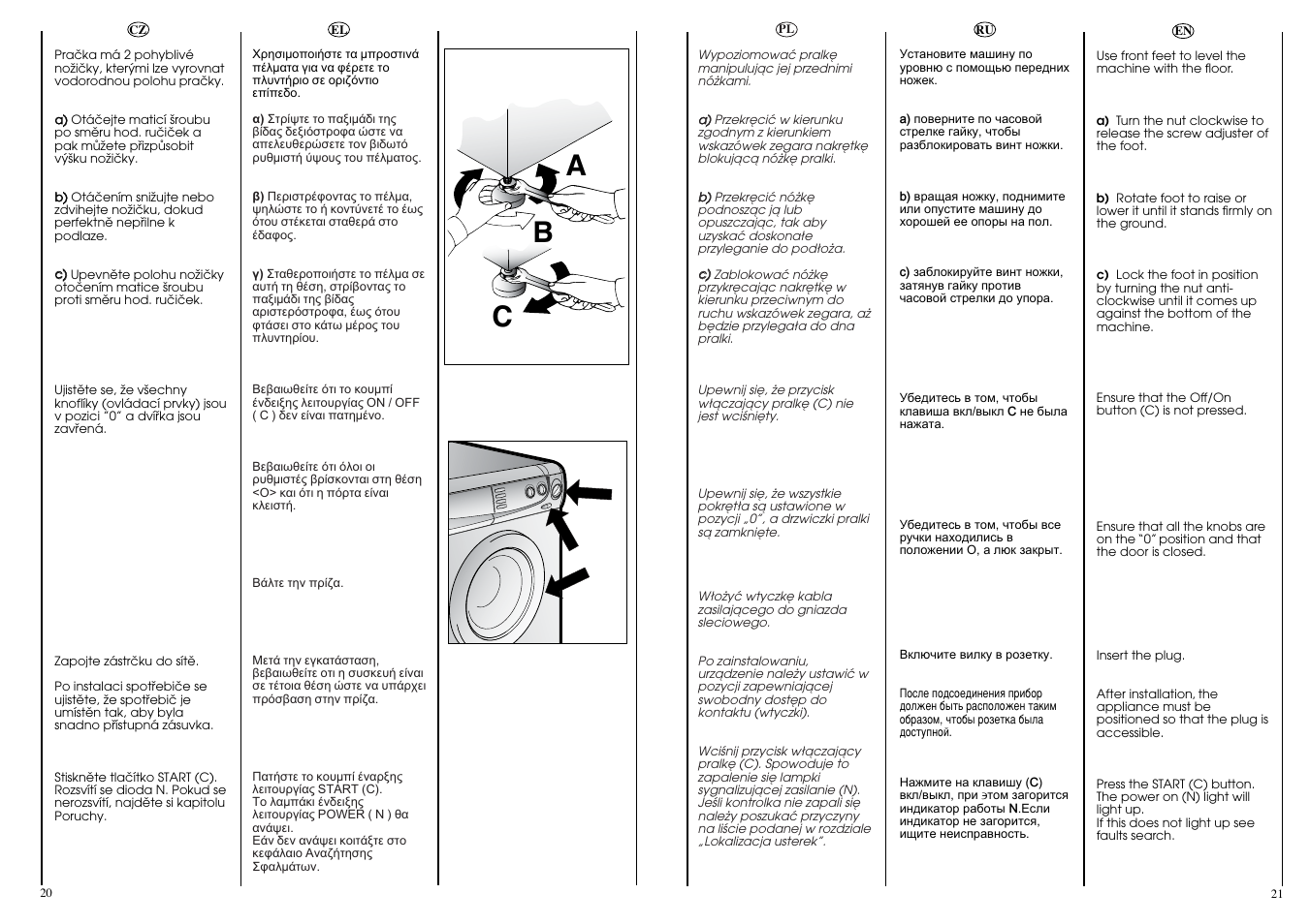 Ab c | Candy CBE 825 T User Manual | Page 11 / 33