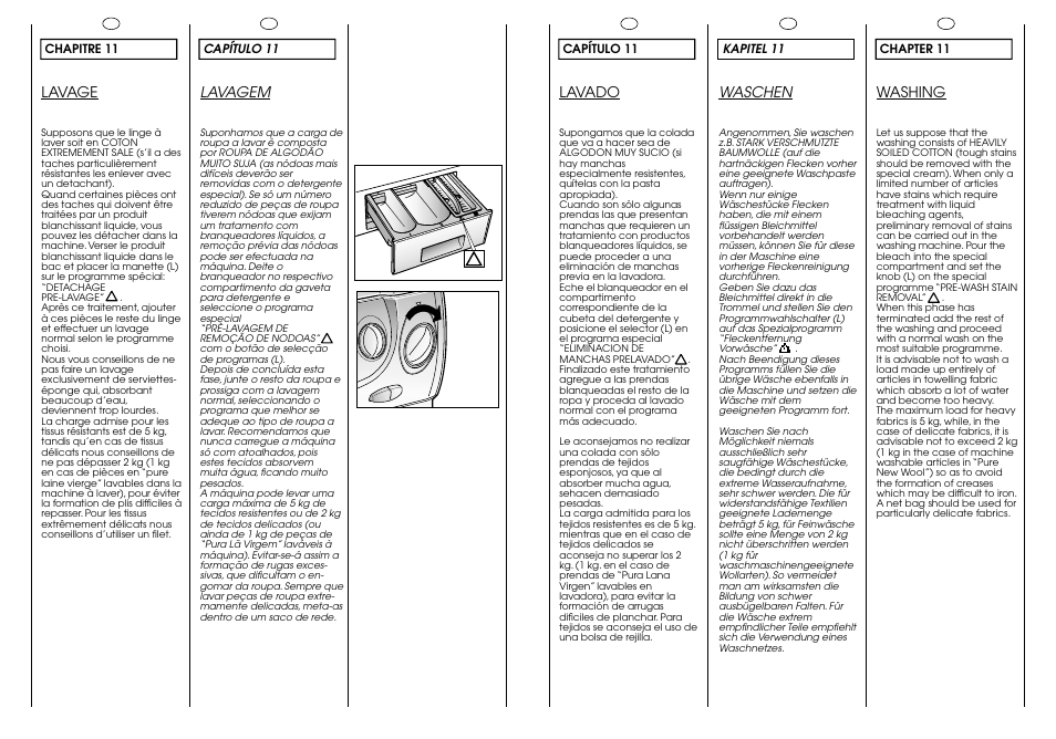 Lavado, Washing, Lavage | Lavagem, Waschen | Candy CB 412 XT User Manual | Page 25 / 33