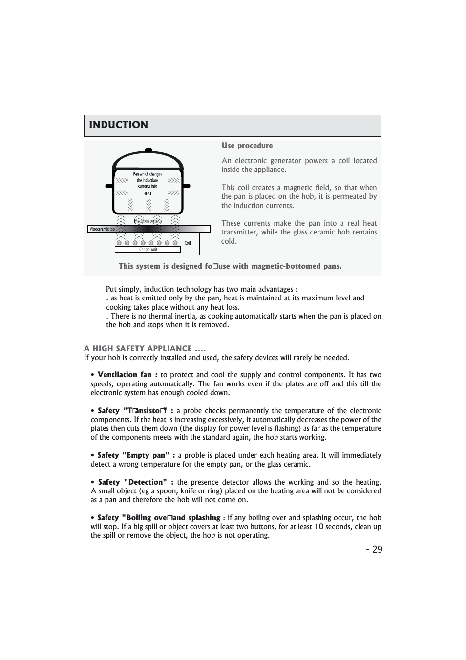 29 induction | Candy PMI 4100 N User Manual | Page 29 / 64