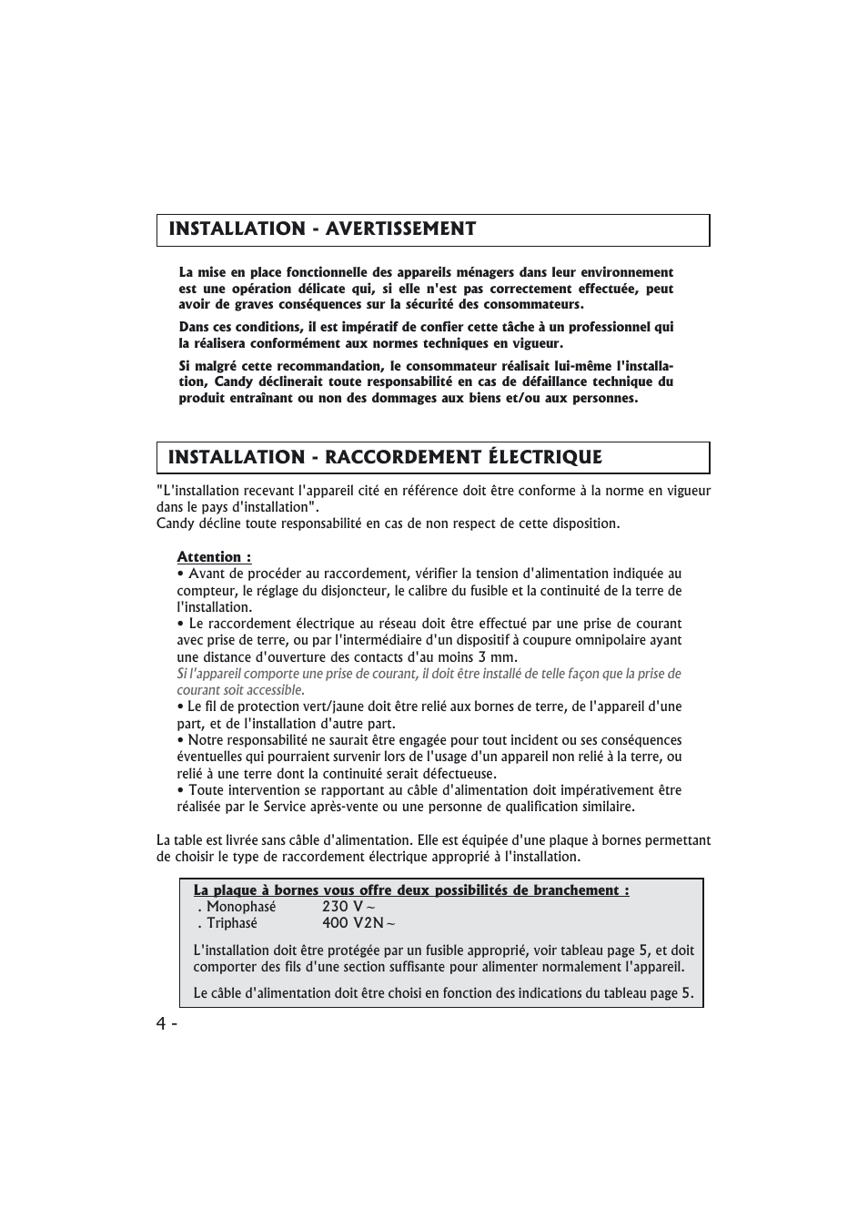 Candy PMI 4100 N User Manual | Page 4 / 64