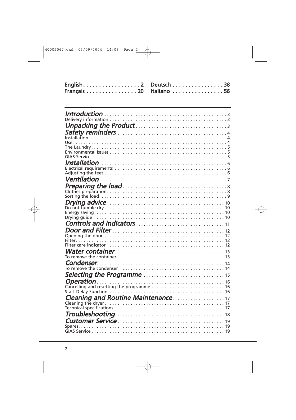 Candy AB CDC 779 XT - 88 SY User Manual | Page 2 / 76