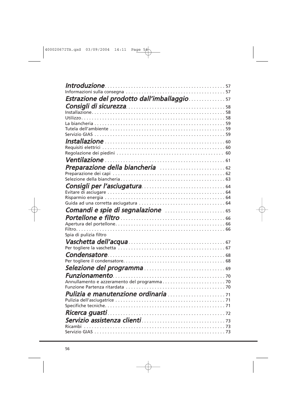 Candy AB CDC 779 XT - 88 SY User Manual | Page 56 / 76