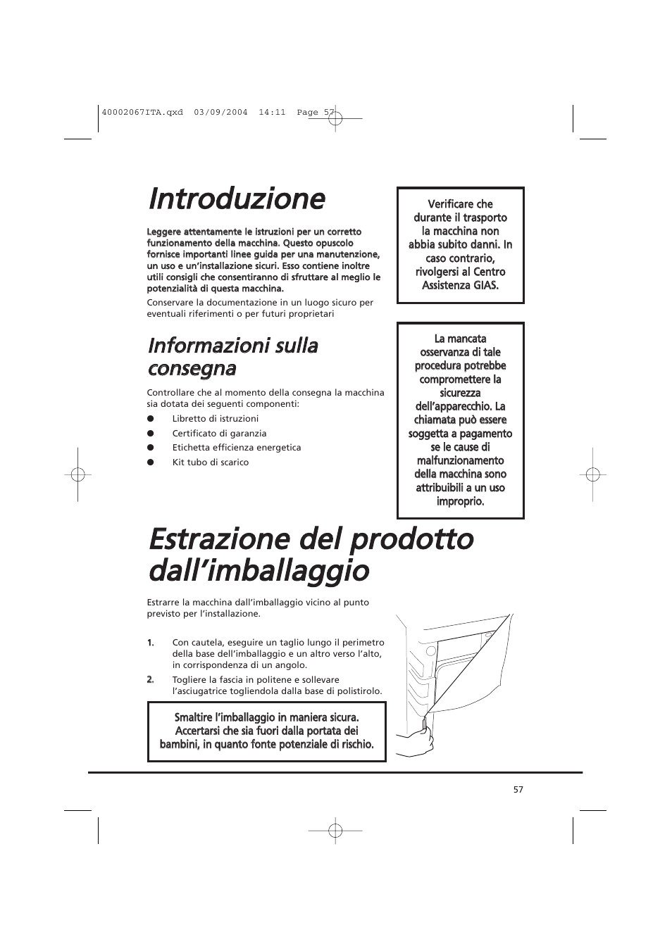 Iin nttrro od du uz ziio on ne e | Candy AB CDC 779 XT - 88 SY User Manual | Page 57 / 76