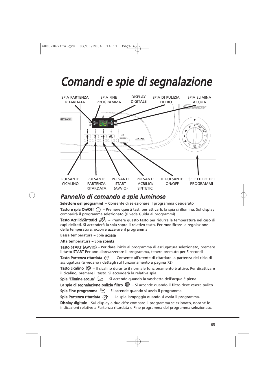 Candy AB CDC 779 XT - 88 SY User Manual | Page 65 / 76