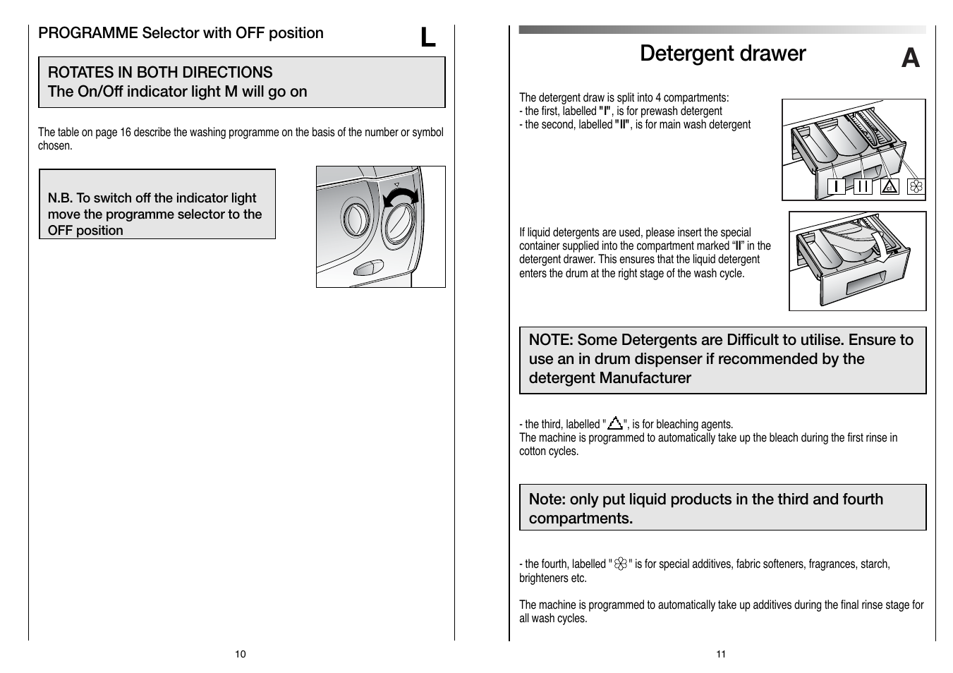 Detergent drawer | Candy LBCBL 166 UK User Manual | Page 6 / 17