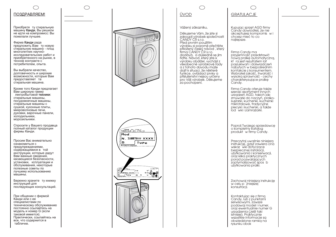 Candy LB ACS 80 P SY User Manual | Page 2 / 37