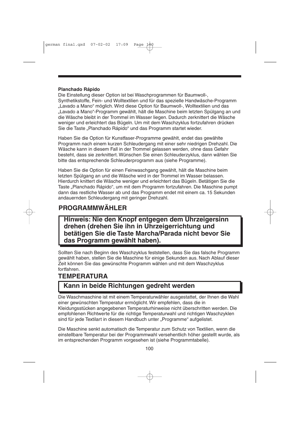 Temperatura | Candy LMOH VARIO 7 User Manual | Page 100 / 120