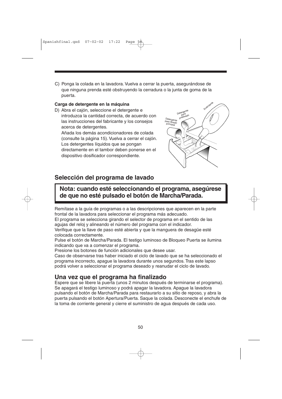 Una vez que el programa ha finalizado | Candy LMOH VARIO 7 User Manual | Page 50 / 120