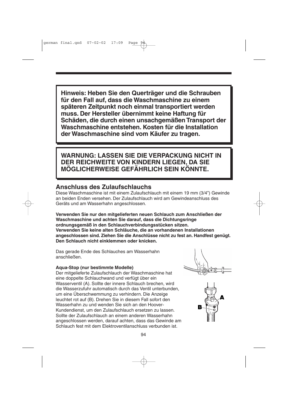 Candy LMOH VARIO 7 User Manual | Page 94 / 120