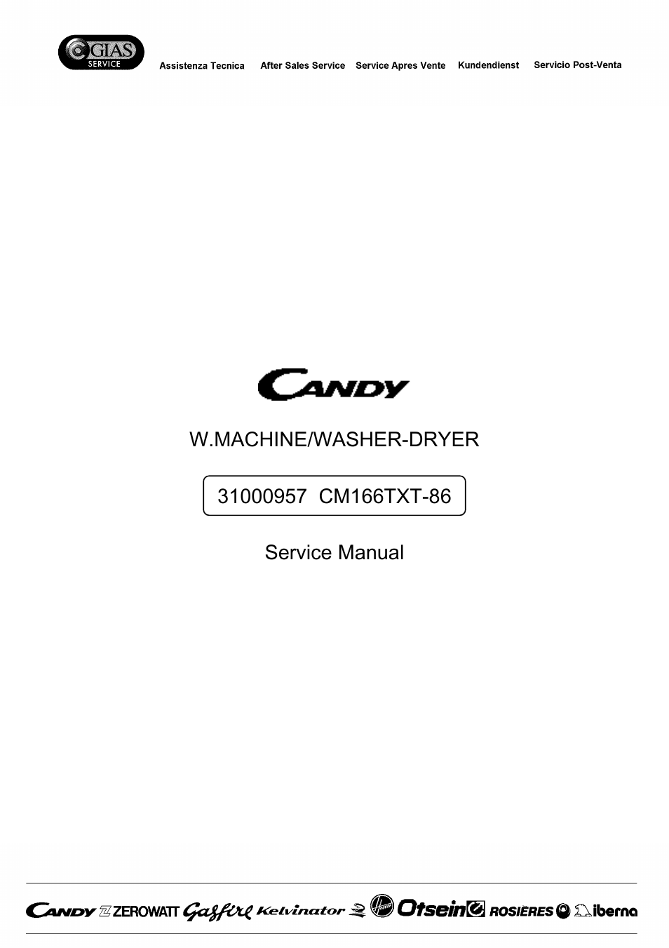 Candy CM166TXT-86S User Manual | 20 pages