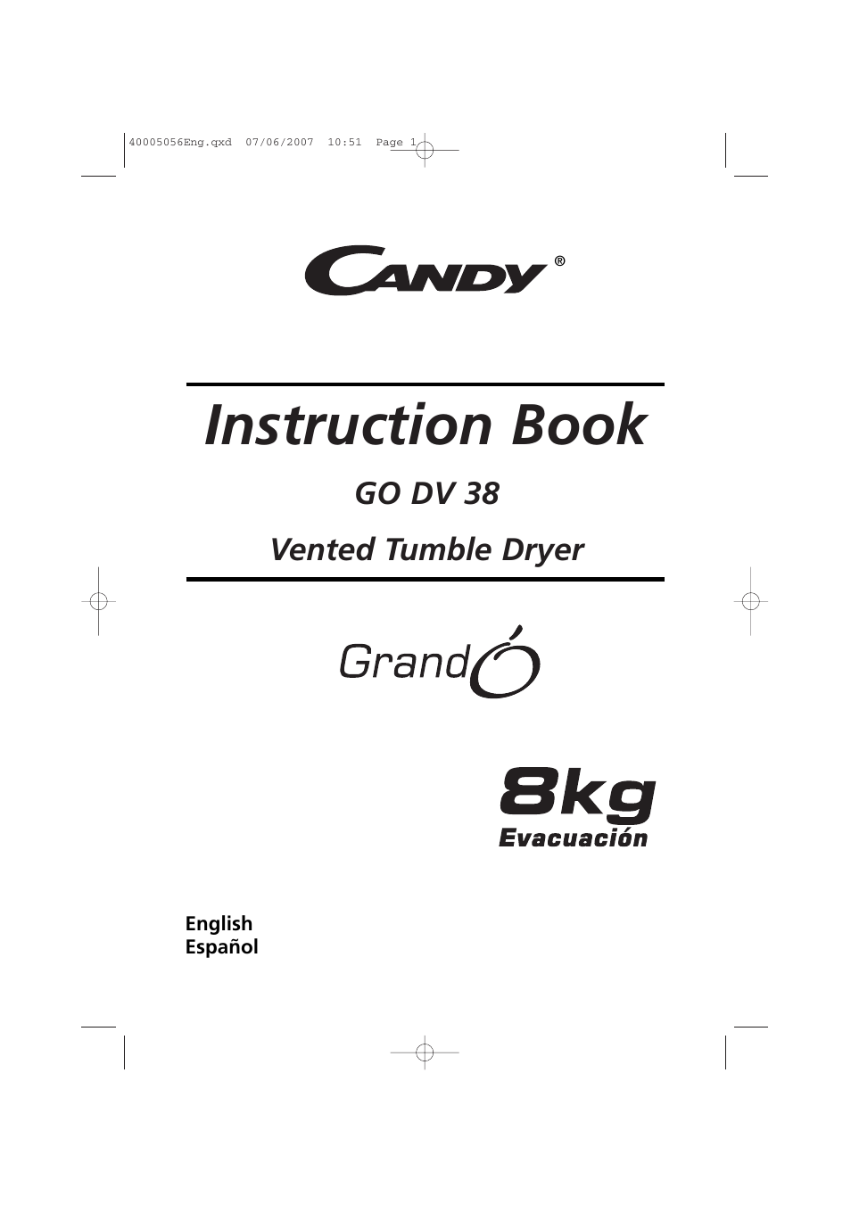 Candy GO DV 38-37 User Manual | 34 pages