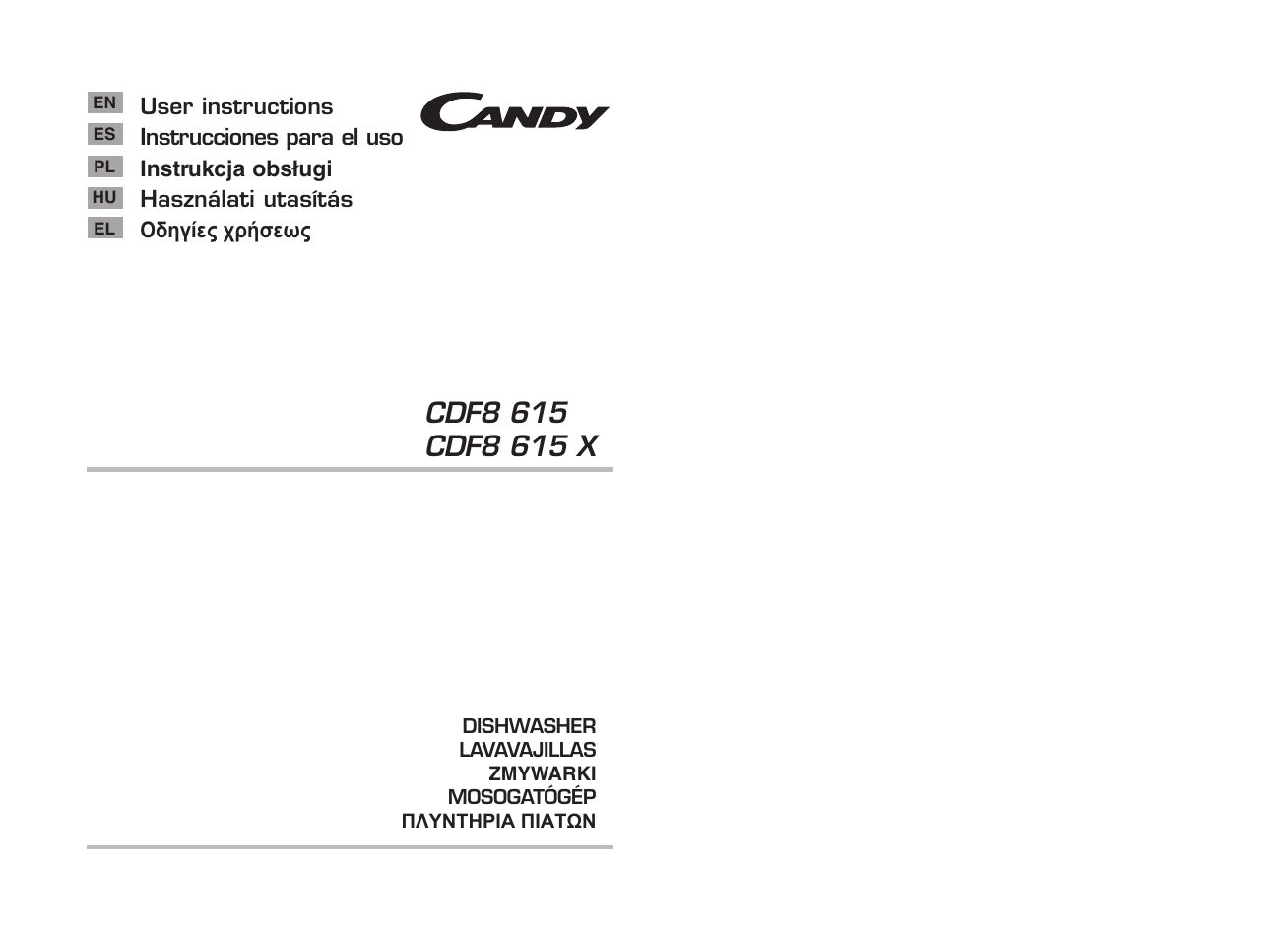 Candy CDF8 615X__1-S User Manual | 73 pages