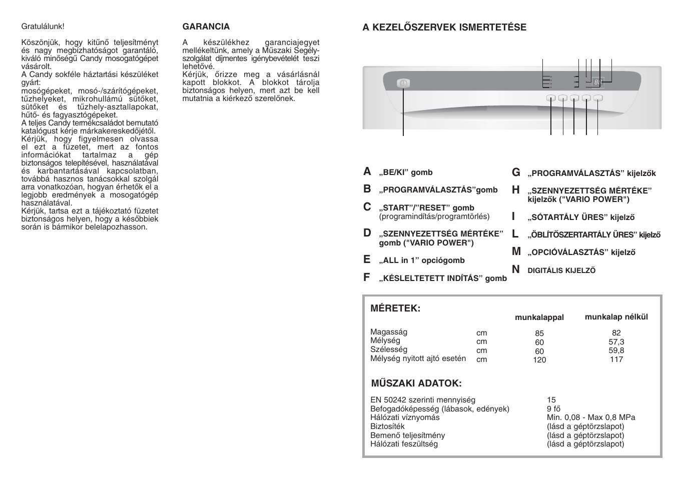 Candy CDF8 85E10-S User Manual | Page 17 / 33