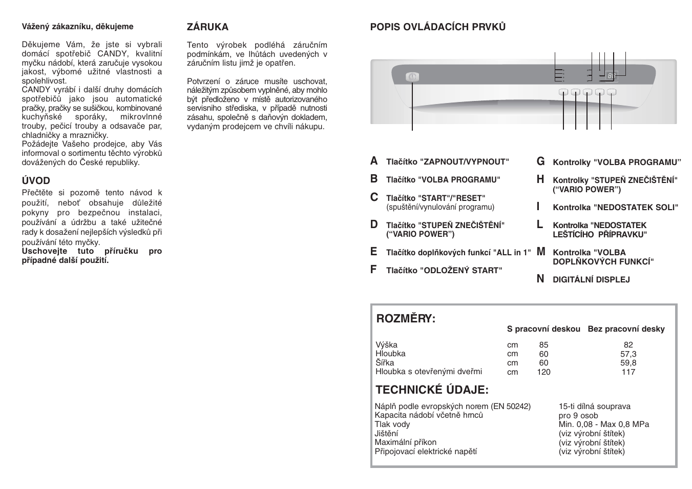 Candy CDF8 85E10-S User Manual | Page 22 / 33