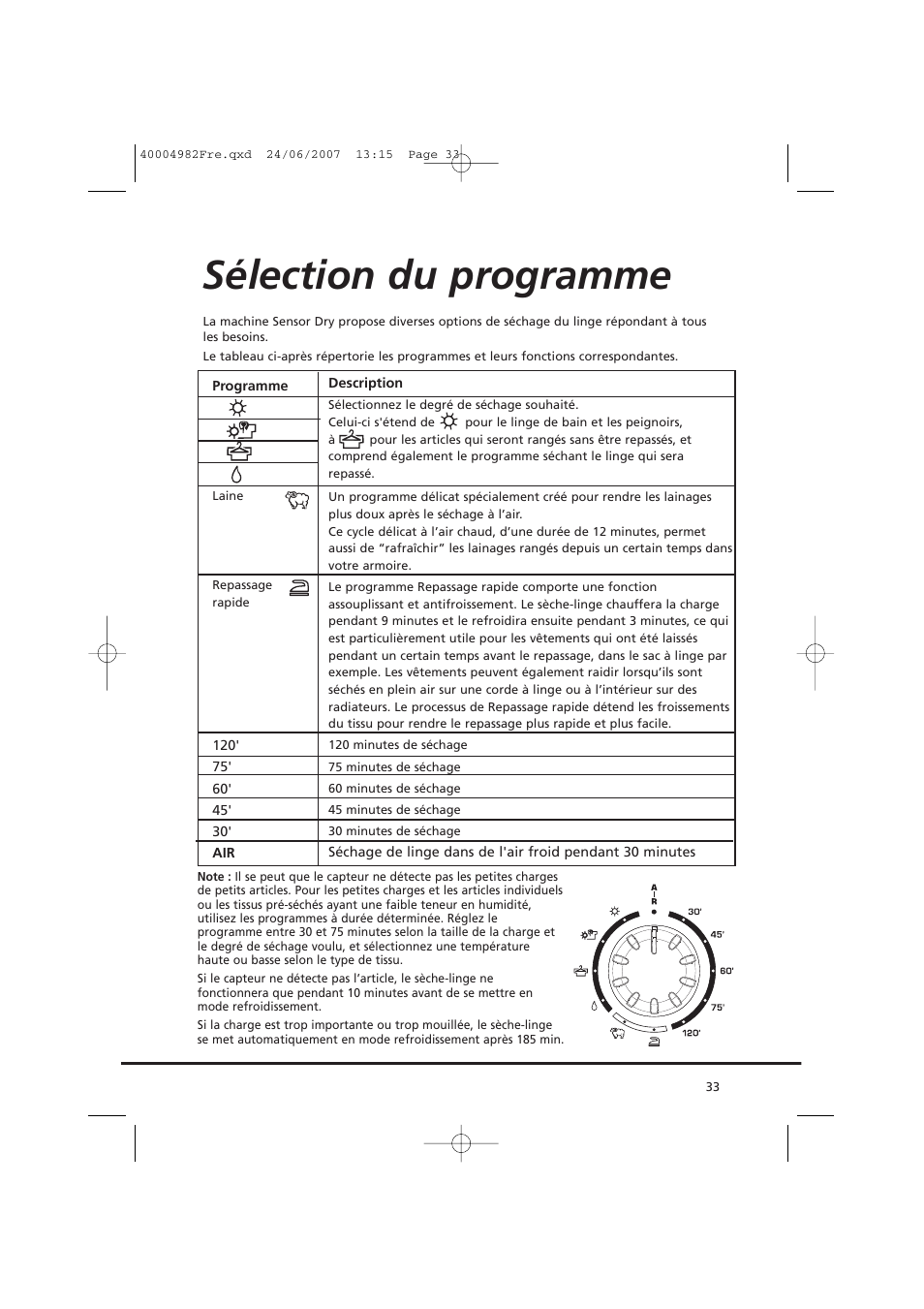 Sélection du programme | Candy GO DC 78-01S User Manual | Page 33 / 76