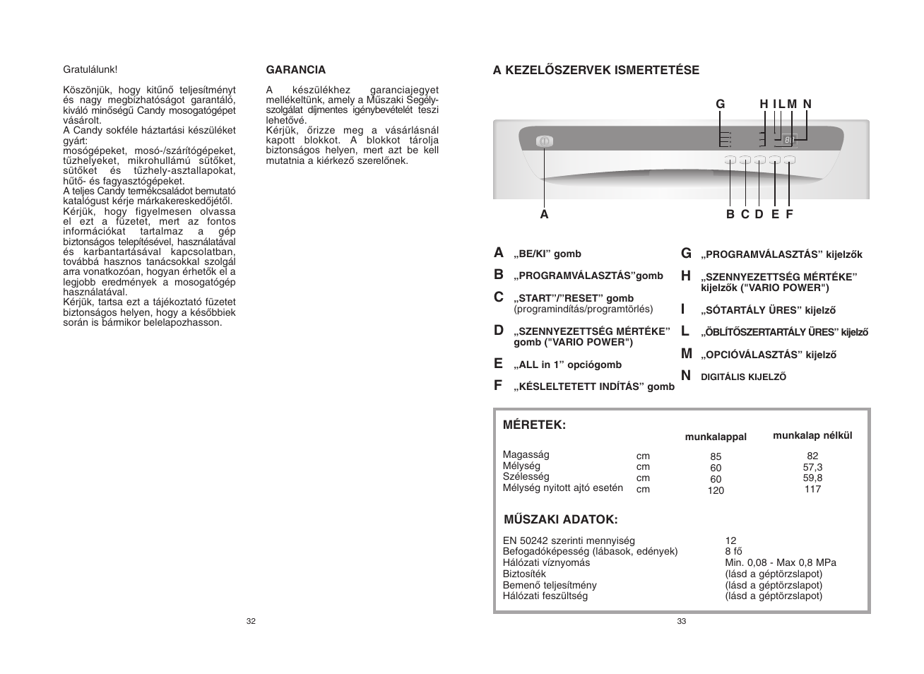 Candy CDF8 72E10L-S User Manual | Page 17 / 37