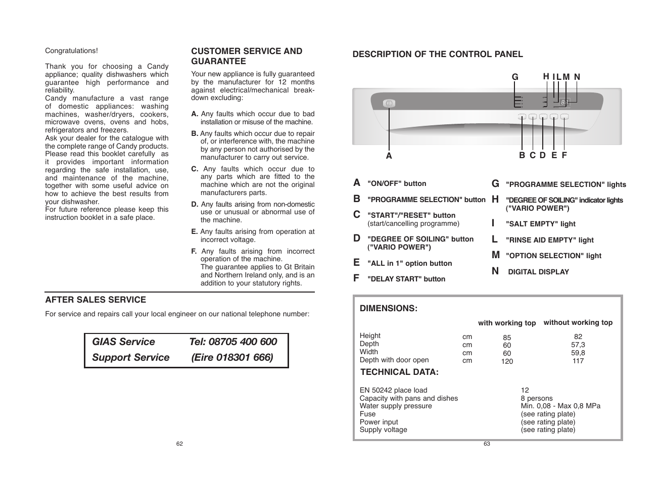 Candy CDF8 72E10L-S User Manual | Page 32 / 37