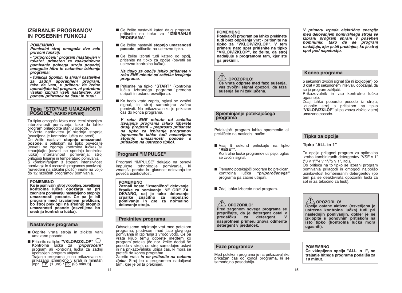 Candy CDF8 72E10L-S User Manual | Page 8 / 37