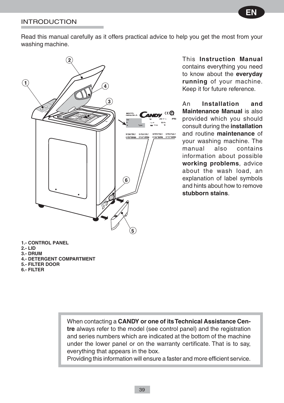 Candy LB CTE 104 SY User Manual | 12 pages