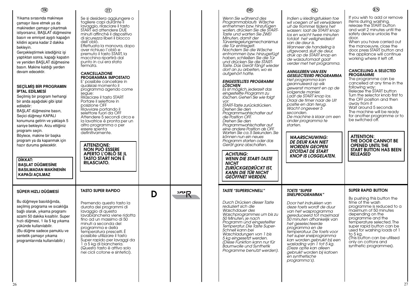 Candy CBL130DE User Manual | Page 14 / 37