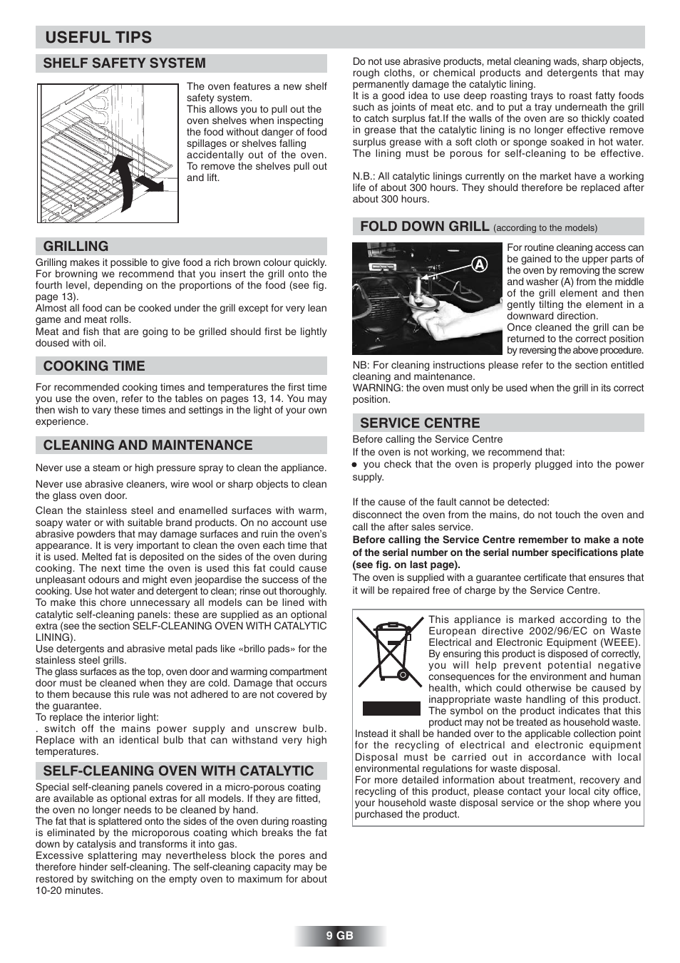 Useful tips | Candy UC FNPC 825 X User Manual | Page 10 / 59