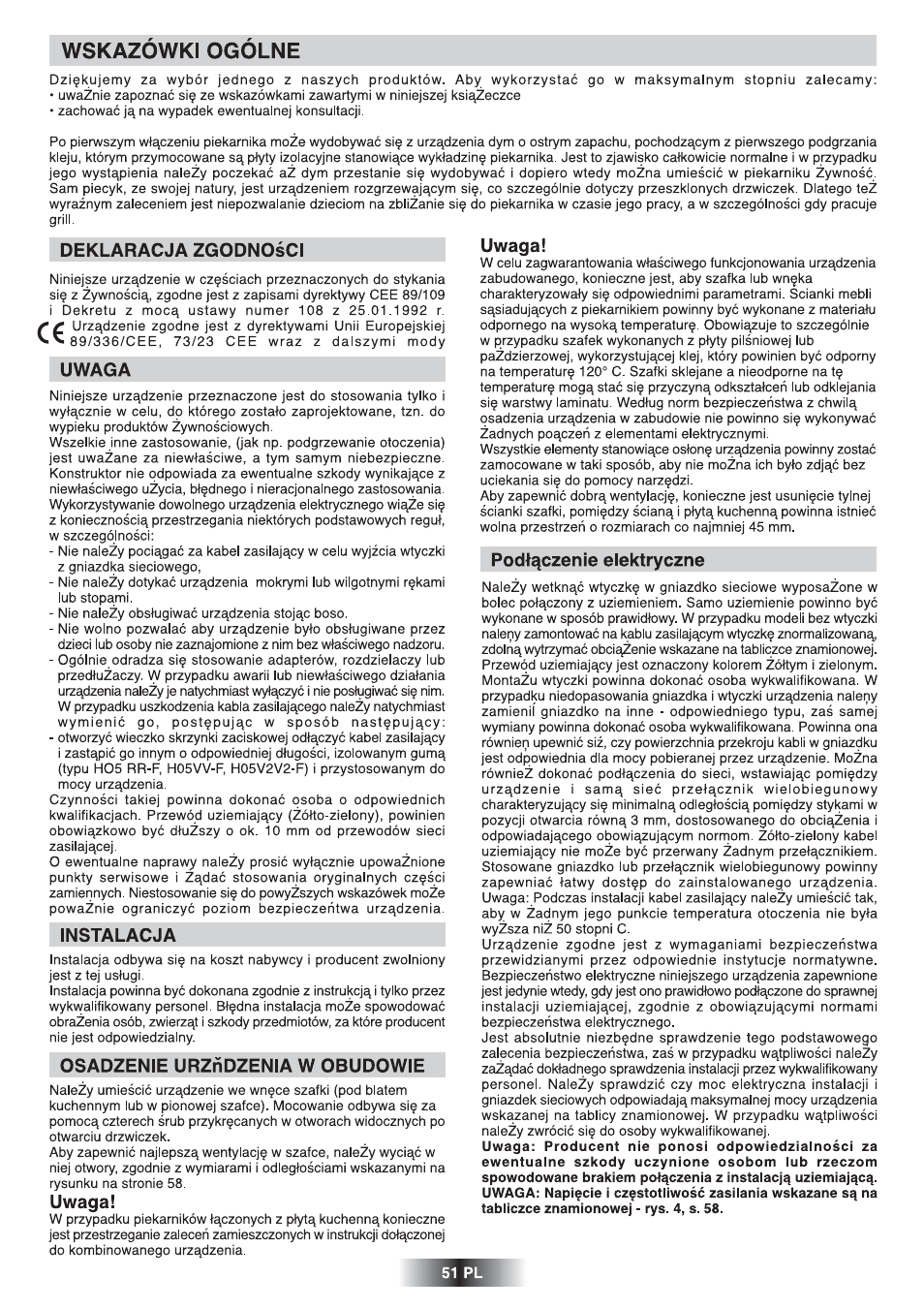 Candy UC FNPC 825 X User Manual | Page 52 / 59
