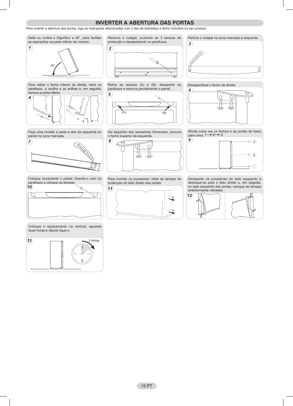 Inverter a abertura das portas | Candy CFNF 3755 User Manual | Page 15 / 32