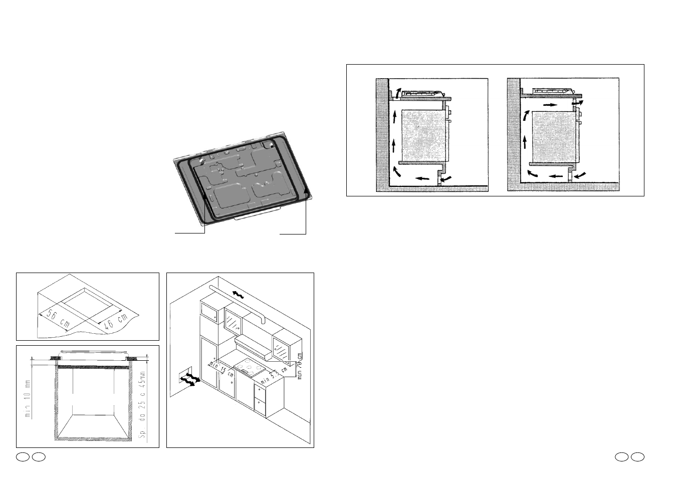 Instructions for the installer, For u.k. only instructions for the installer, Installation | Candy PGC 640 W User Manual | Page 21 / 33