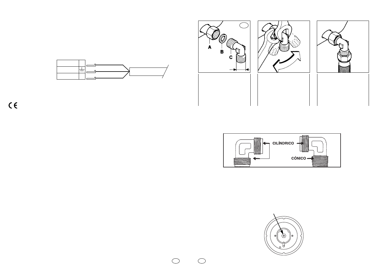 Adaptação a diversos tipos de gás, Ligação à alimentação de gás | Candy PGC 640 W User Manual | Page 29 / 33