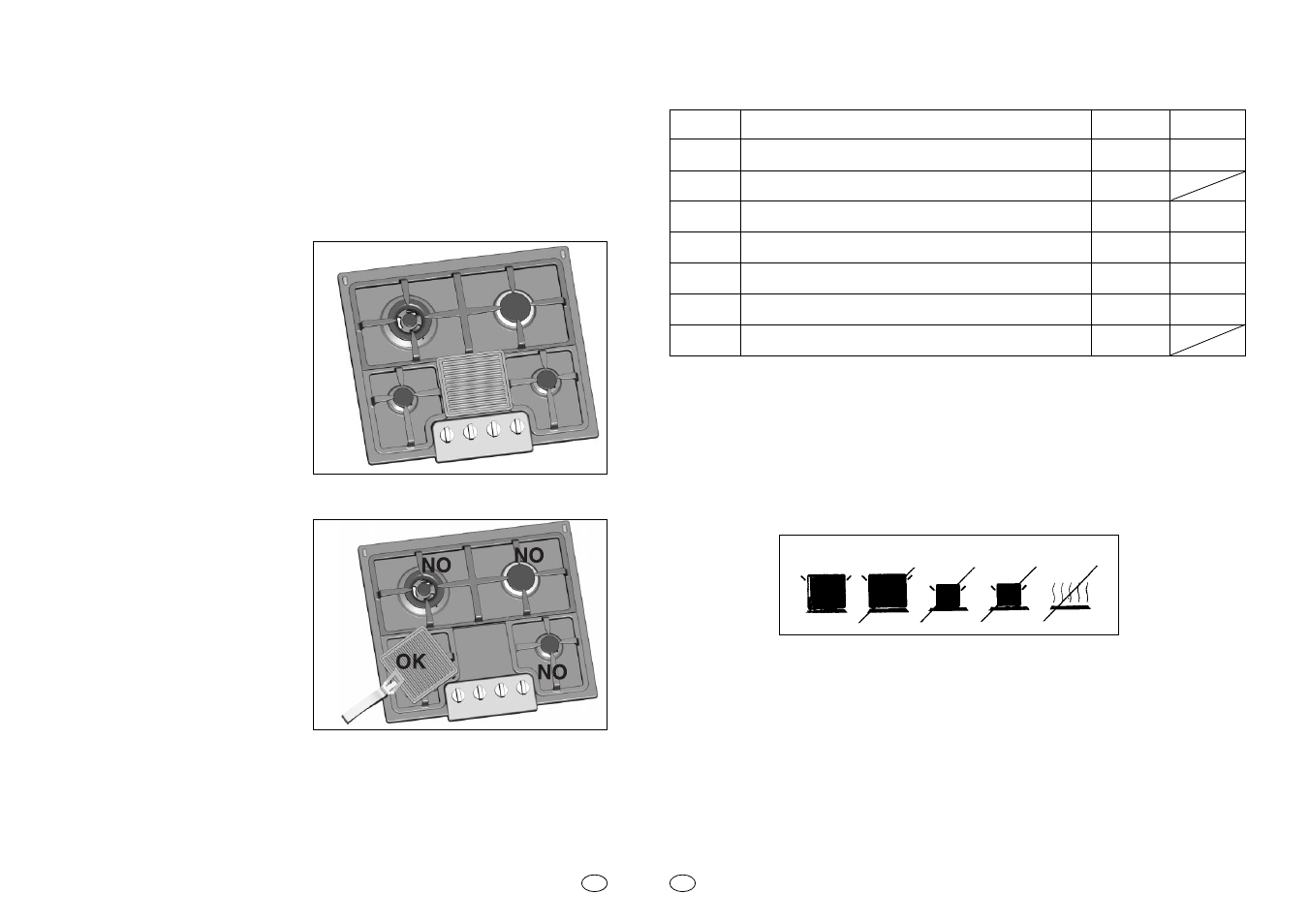 Manutenção e limpeza, Utilização das chapas eléctricas ou ceramicâs, Instruções para utilizar a zona para grelhar | Candy PGC 640 W User Manual | Page 31 / 33