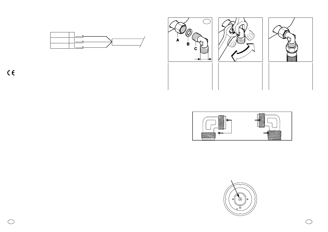 Adattamento ai diversi tipi di gas, Allacciamento alla rete gas | Candy PGC 640 W User Manual | Page 4 / 33