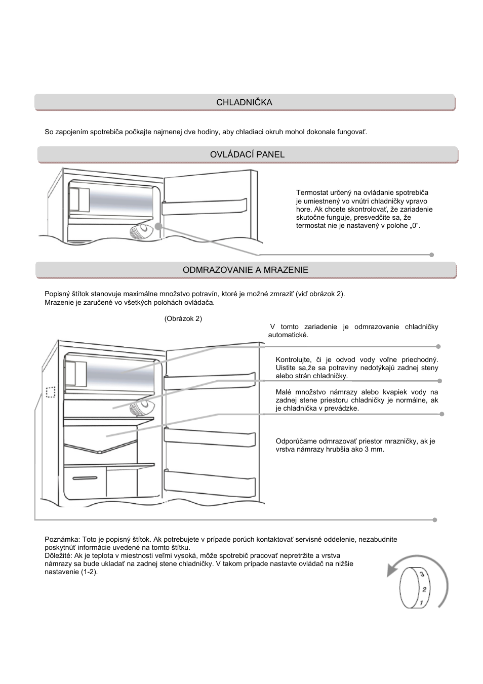 Chladnička ovládací panel odmrazovanie a mrazenie | Candy CFOEE 190 User Manual | Page 118 / 119