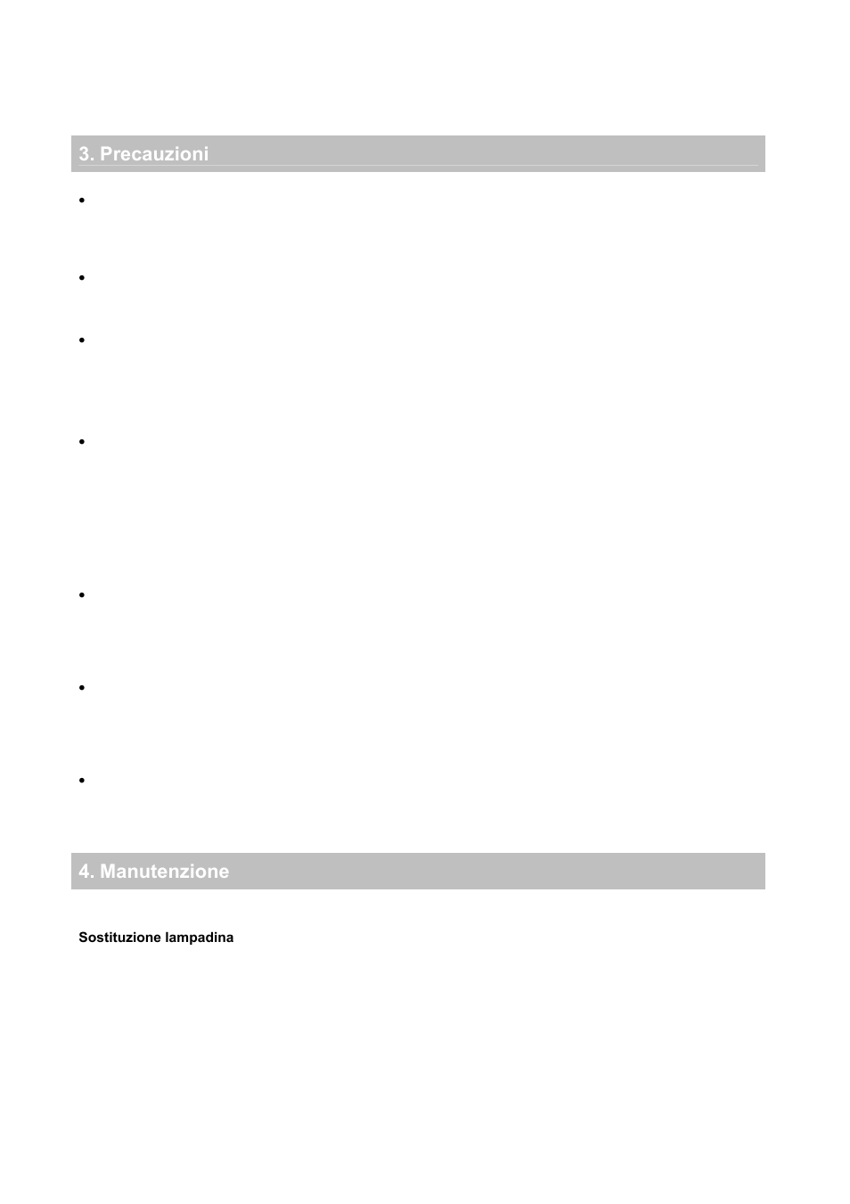 Precauzioni 4. manutenzione | Candy CFOEE 190 User Manual | Page 13 / 119