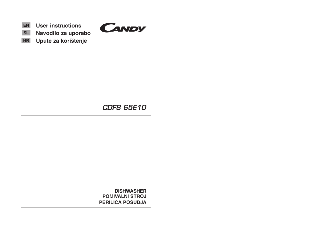 Candy CDF8 65E10-S User Manual | 45 pages