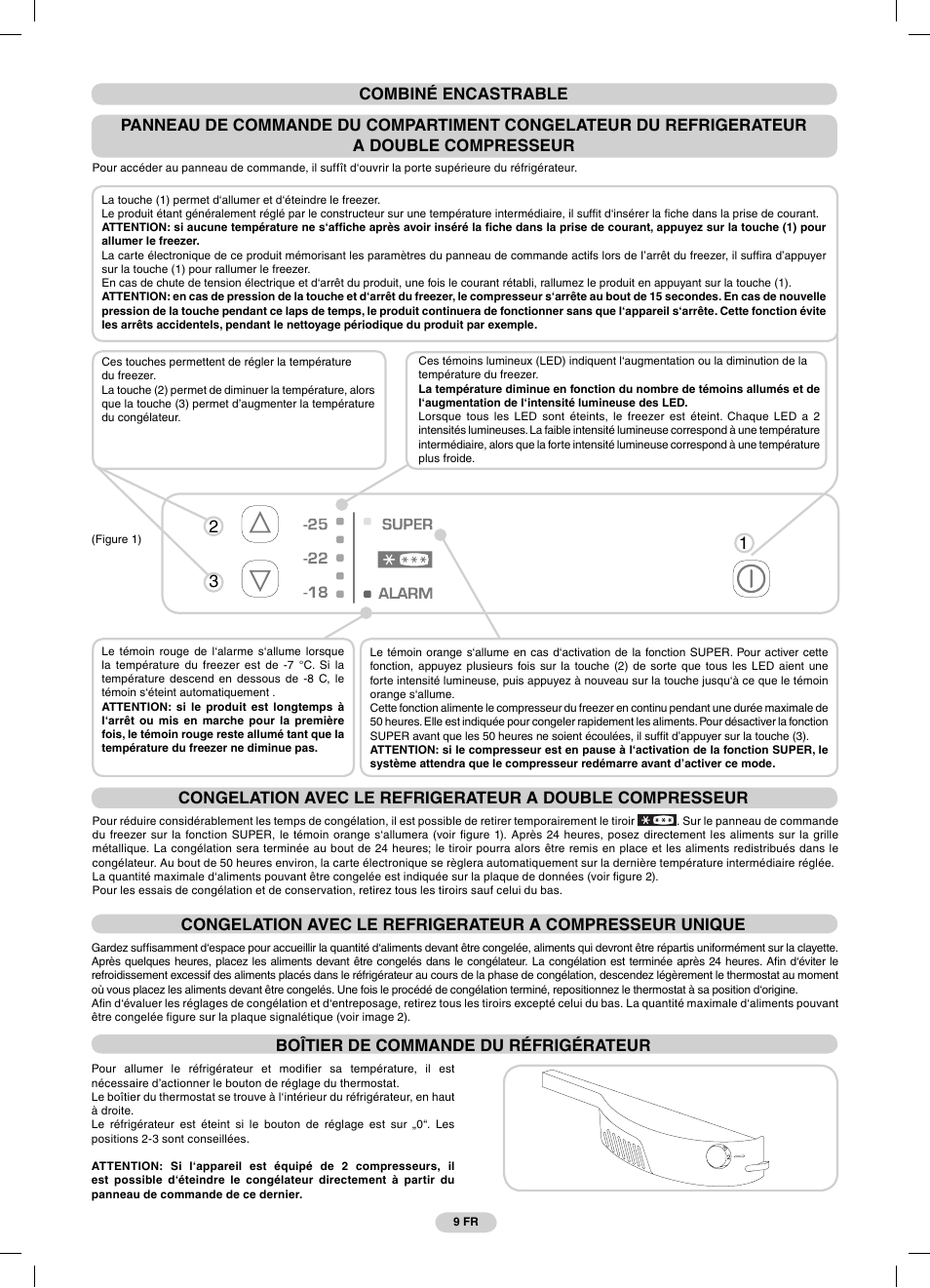 Boîtier de commande du réfrigérateur | Candy CFBC 3290 A User Manual | Page 11 / 60