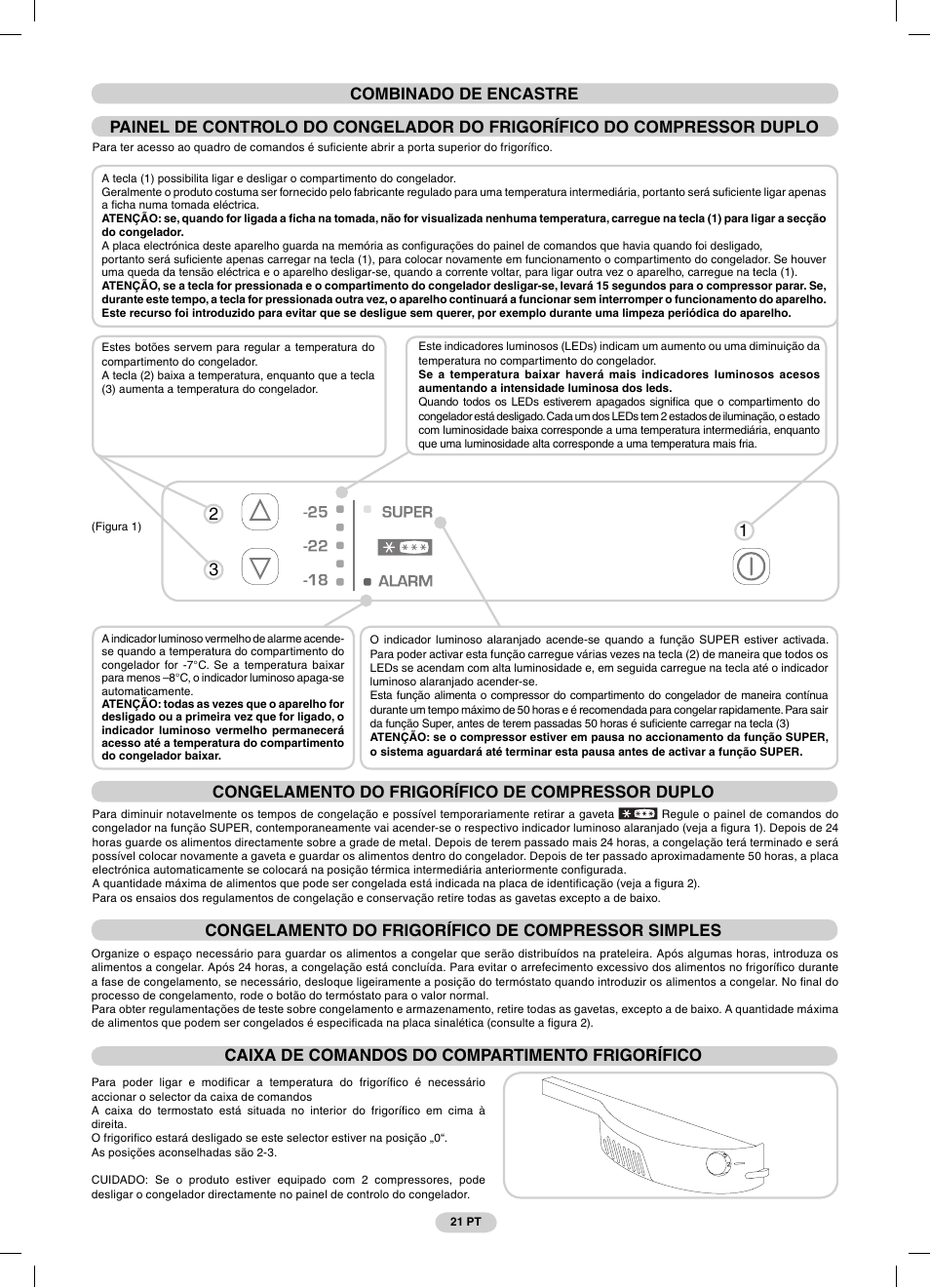 Caixa de comandos do compartimento frigorífico | Candy CFBC 3290 A User Manual | Page 23 / 60