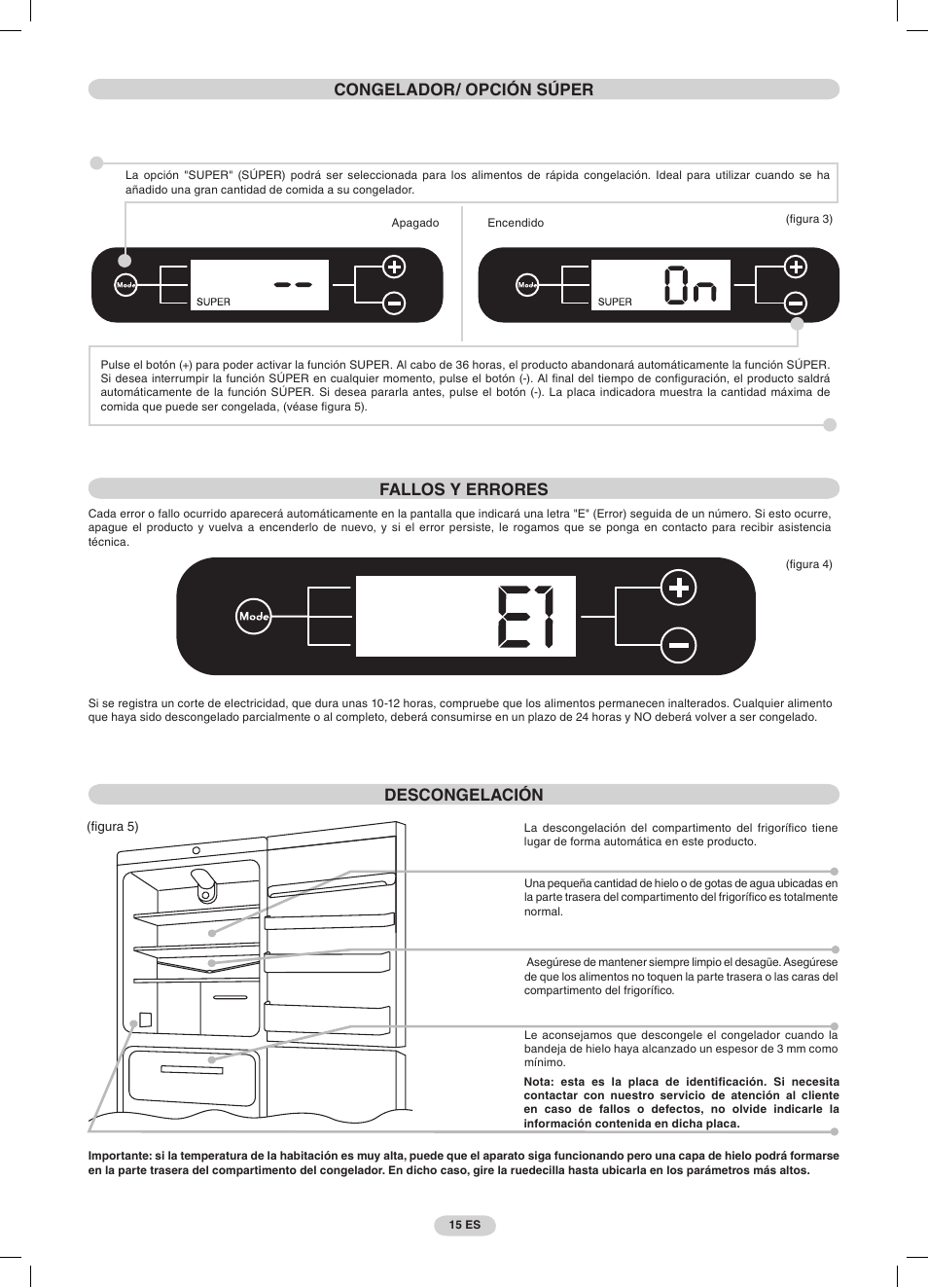 Descongelación | Candy CDMI 3755 E User Manual | Page 15 / 44