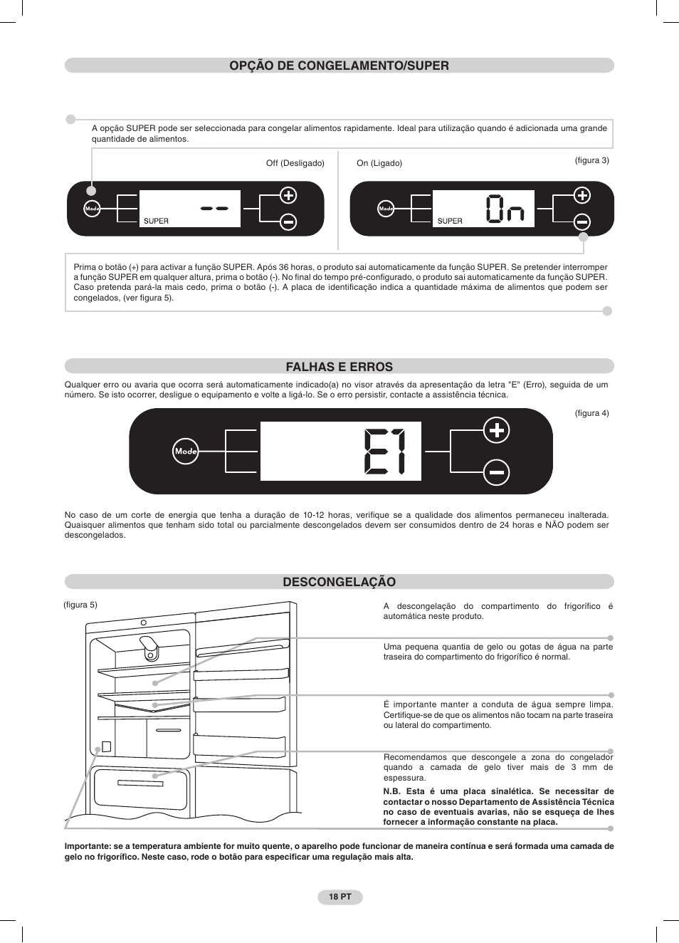 Descongelação | Candy CDMI 3755 E User Manual | Page 18 / 44